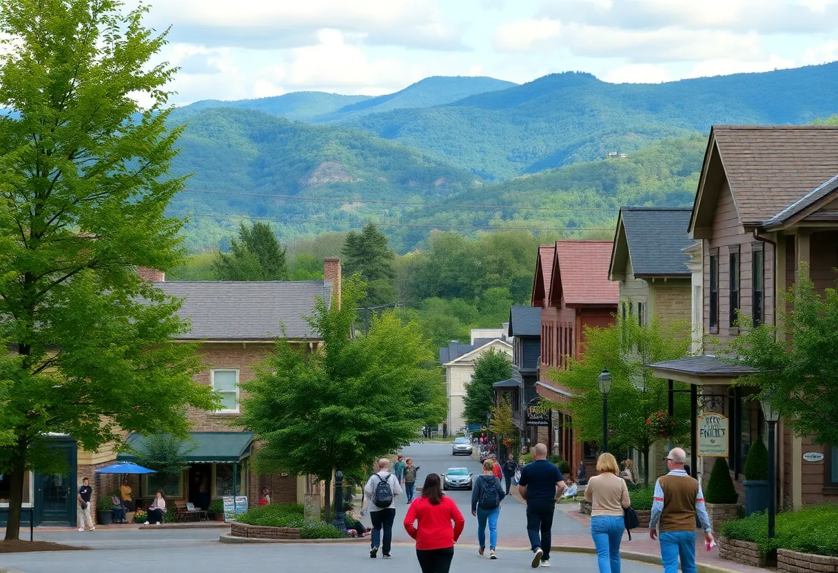 Scenic view of Asheville NC showcasing natural beauty and vibrant city life.