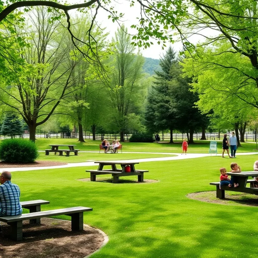 Families enjoying a day at a renovated Asheville park