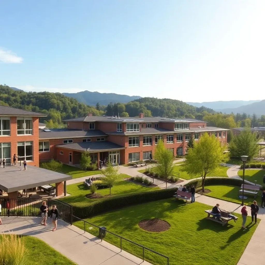 Students at a private high school in Asheville engaged in outdoor activities