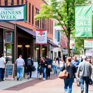 Community members shopping during Asheville's Small Business Week