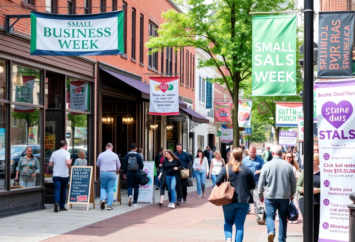 Community members shopping during Asheville's Small Business Week