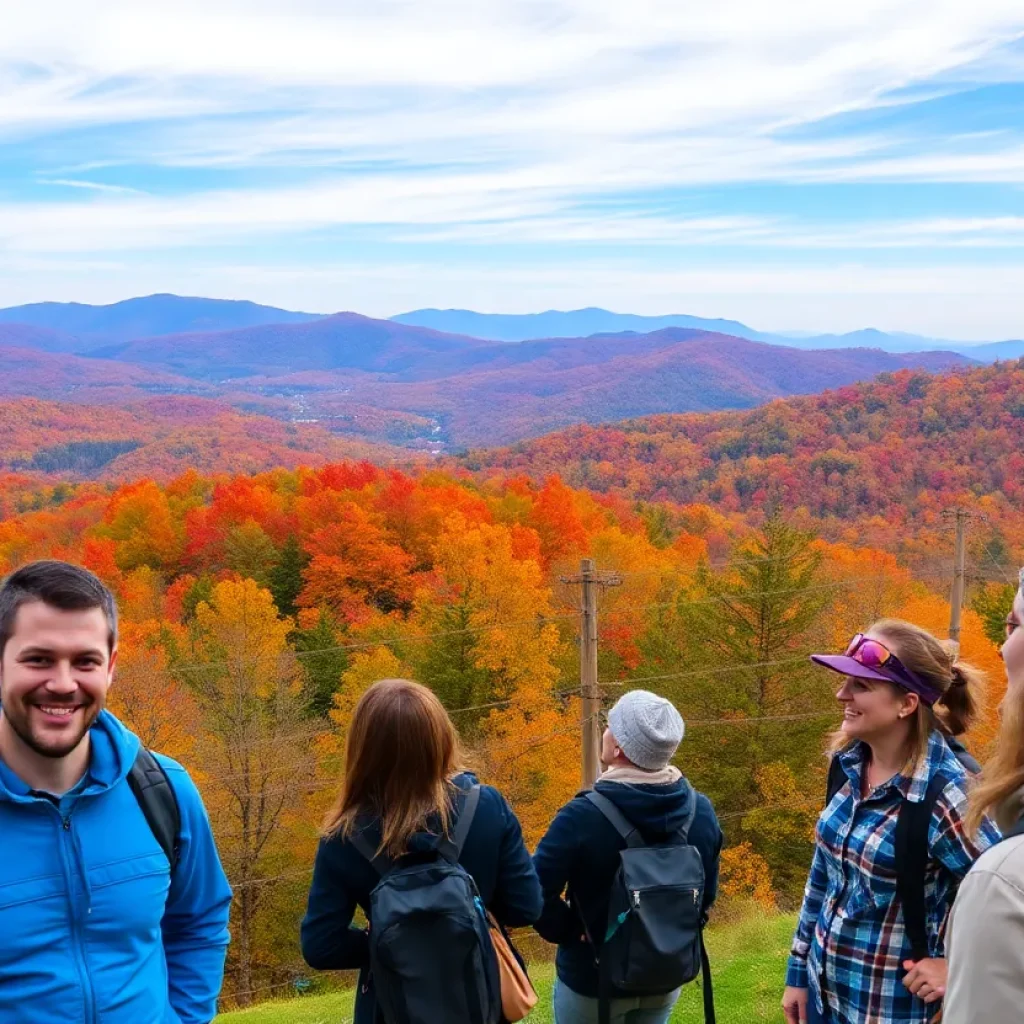 Visitors enjoying the scenic nature in Asheville, North Carolina.