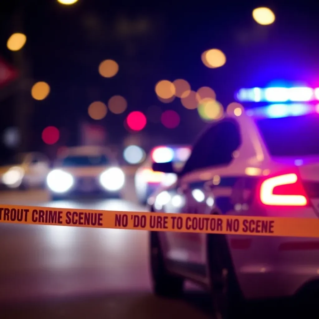 Police car lights at a crime scene in Asheville
