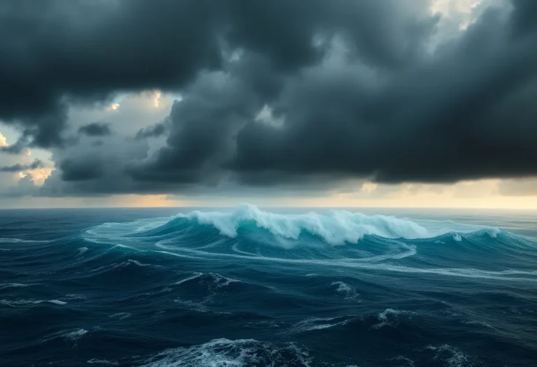 Formation of an Atlantic hurricane over ocean waters