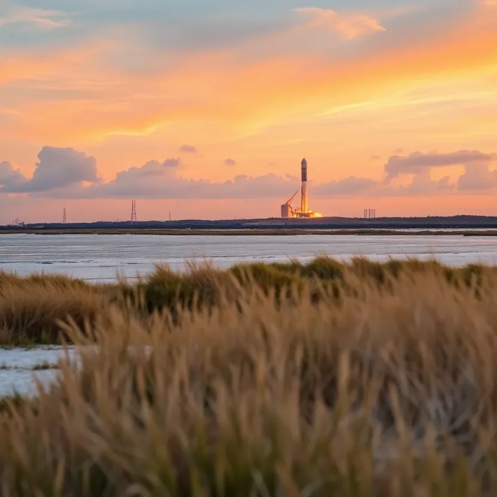 Scenic Boca Chica Beach with SpaceX launch pad in view