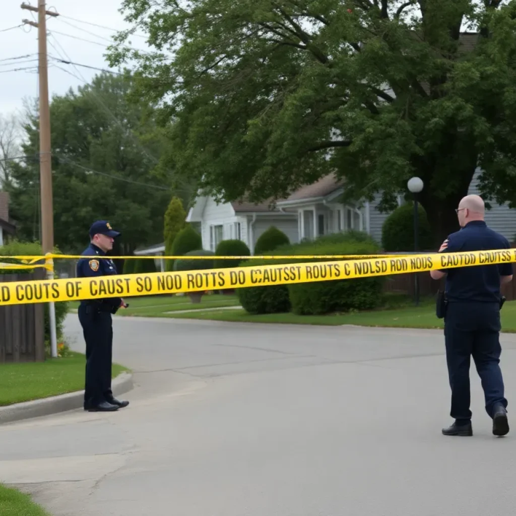 Police cordoning off a crime scene in Buncombe County