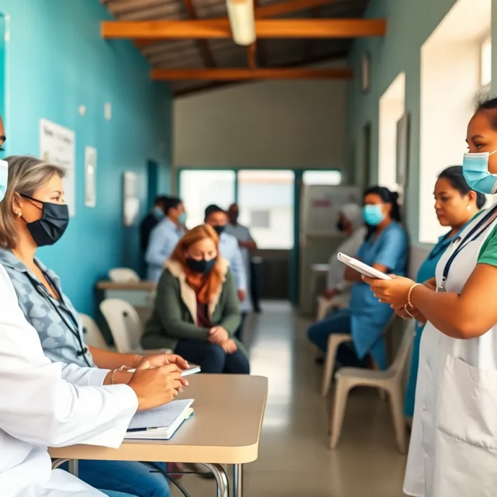 Volunteers providing health care services at a community clinic in Asheville