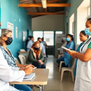 Volunteers providing health care services at a community clinic in Asheville