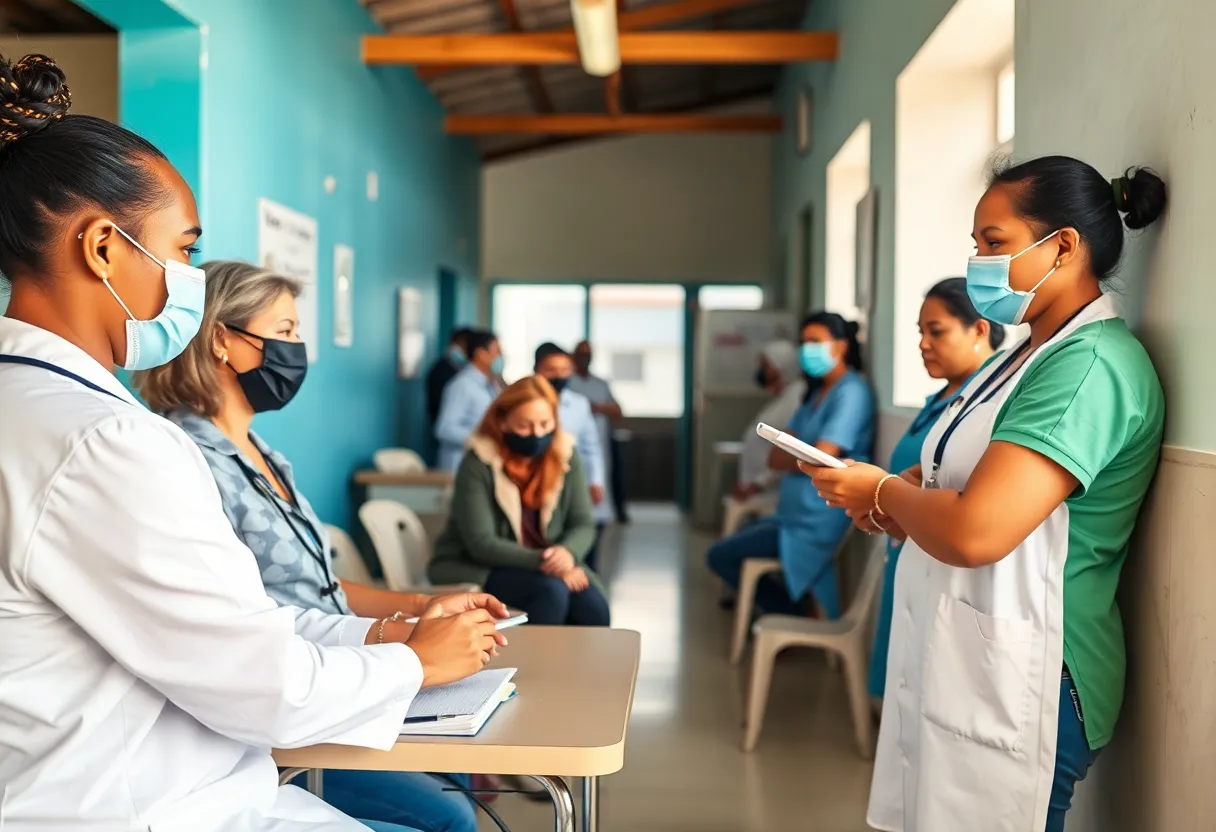 Volunteers providing health care services at a community clinic in Asheville