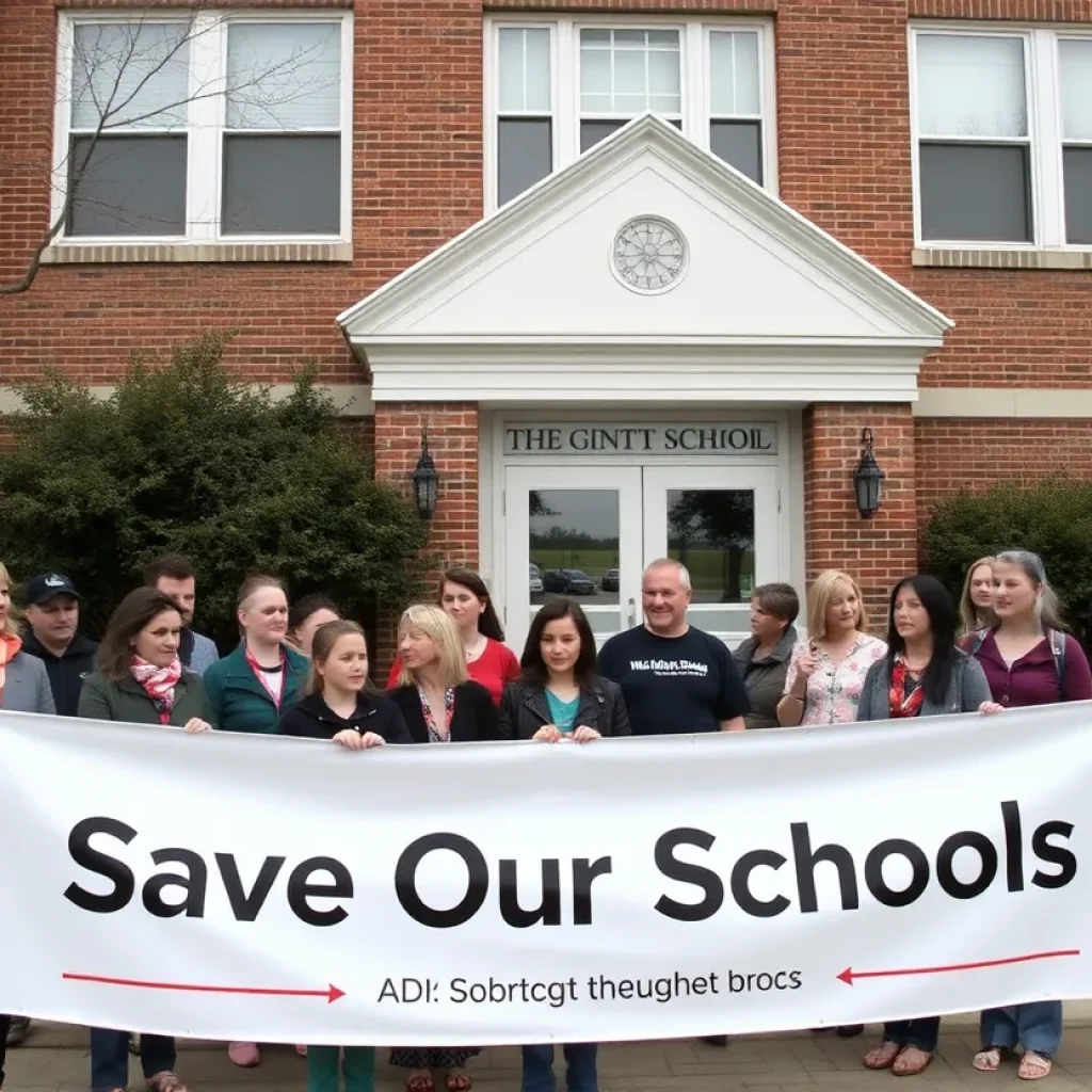 Families rallying for school funding in Asheville