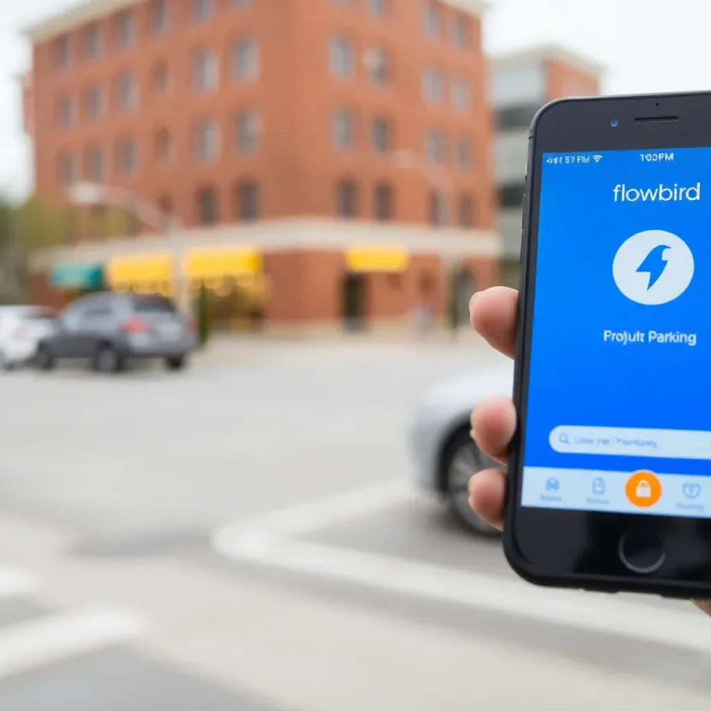 Flowbird parking app interface on smartphone