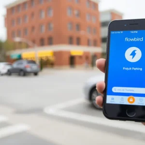 Flowbird parking app interface on smartphone