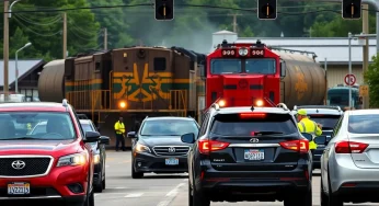Freight Train Stalls, Causing Traffic Chaos in Greeneville