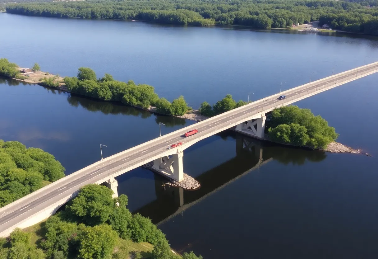 I-40 West bridge over the French Broad River under rehabilitation.