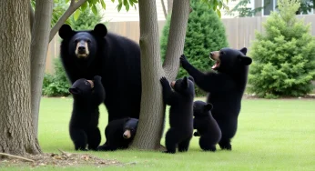 Mama Bear and Cubs Delight Asheville Residents