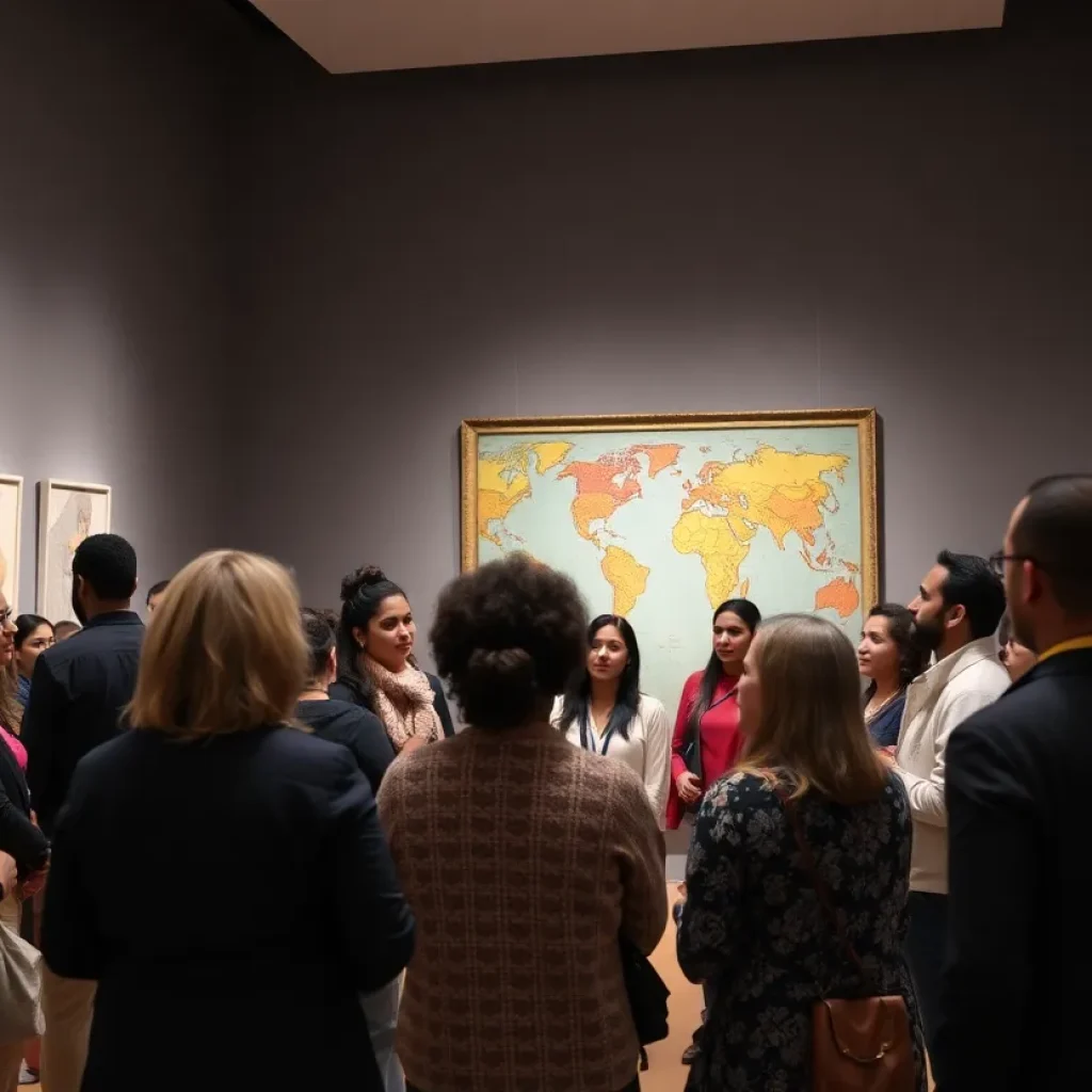 Participants engaged in a panel discussion about migration at Asheville Art Museum.