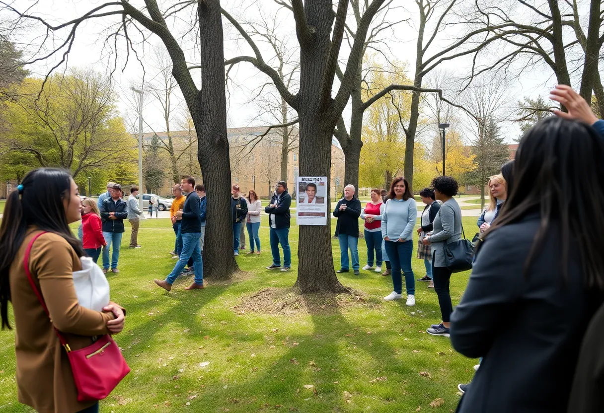 Community members gathered to support missing persons alerts in Asheville.