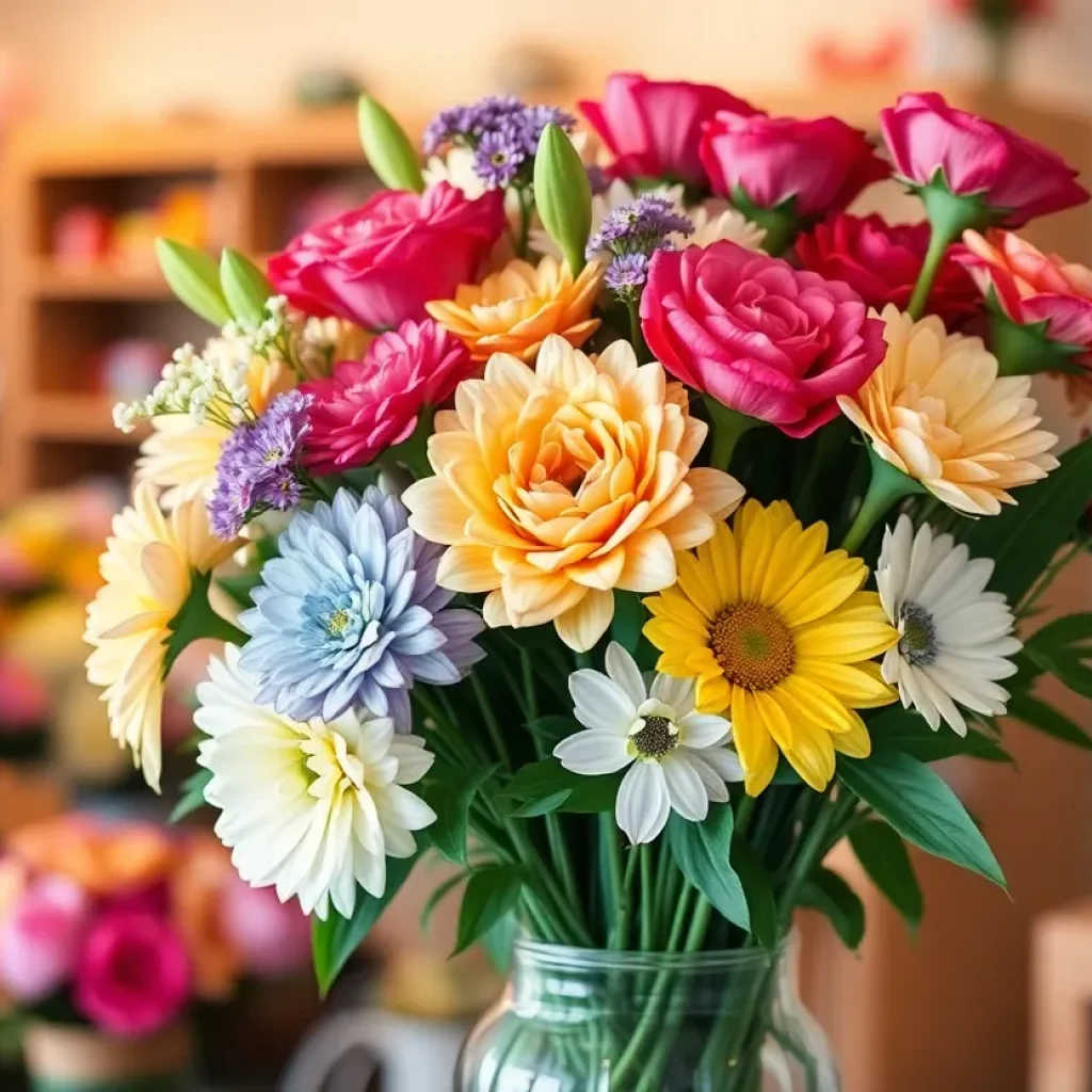 Beautiful Mother's Day flower bouquet in a vase