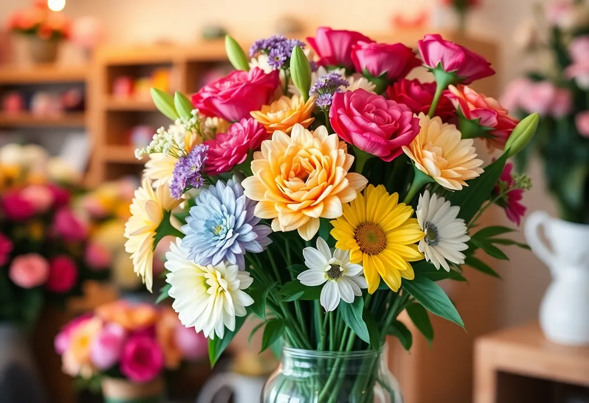 Beautiful Mother's Day flower bouquet in a vase