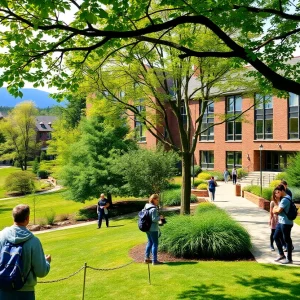 Students at a private high school in Asheville participating in outdoor activities.