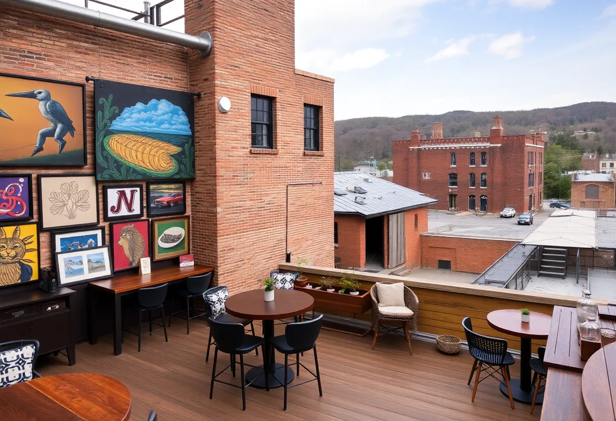 Exterior view of The Radical Asheville hotel in the River Arts District