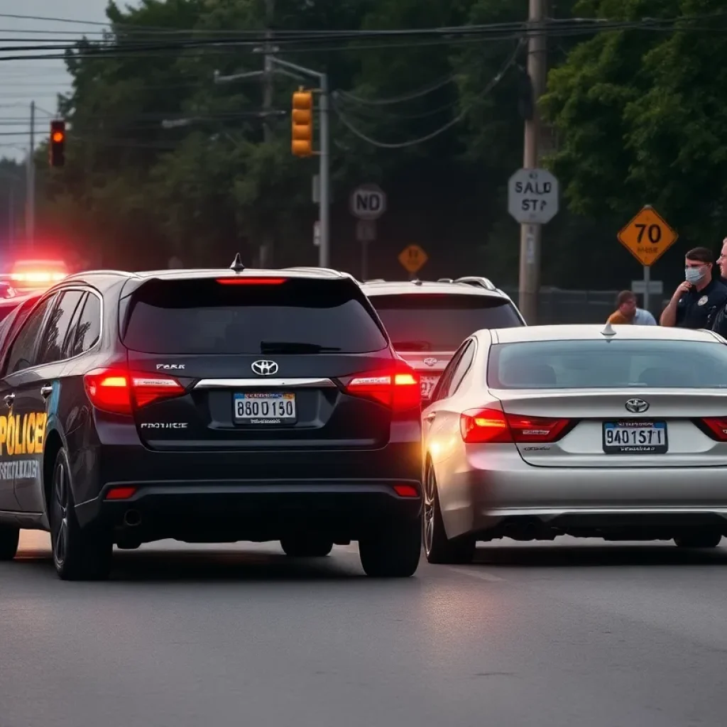 Police responding to a road rage incident in Asheville