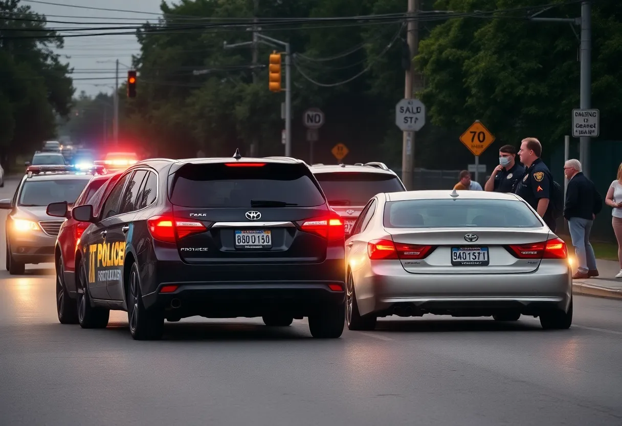 Police responding to a road rage incident in Asheville