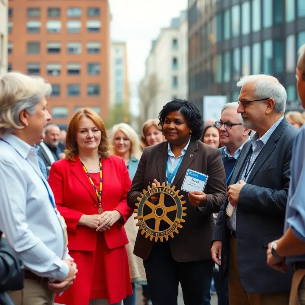 Participants at a Rotary conference in Asheville discussing community values
