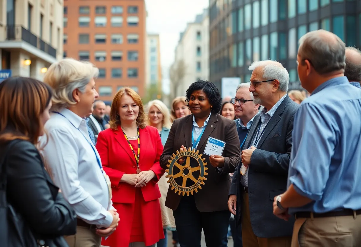 Participants at a Rotary conference in Asheville discussing community values