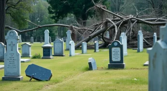 Restoration Underway at South Asheville Cemetery After Hurricane Helene