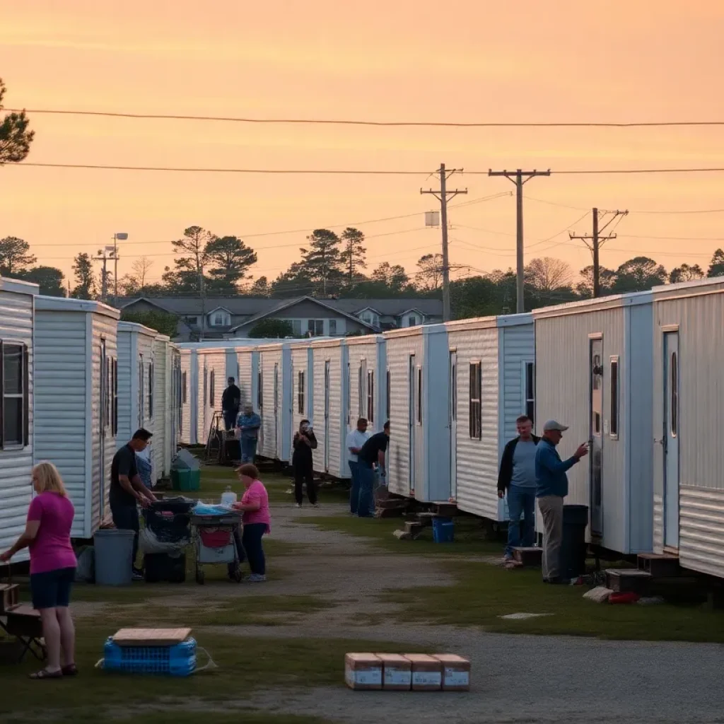 Temporary housing trailers for Hurricane Helene victims in Asheville