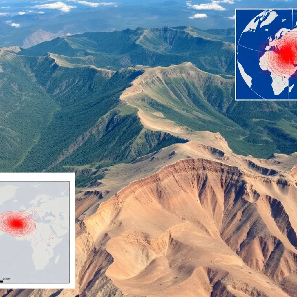 Map showing epicenter of the Tennessee earthquake