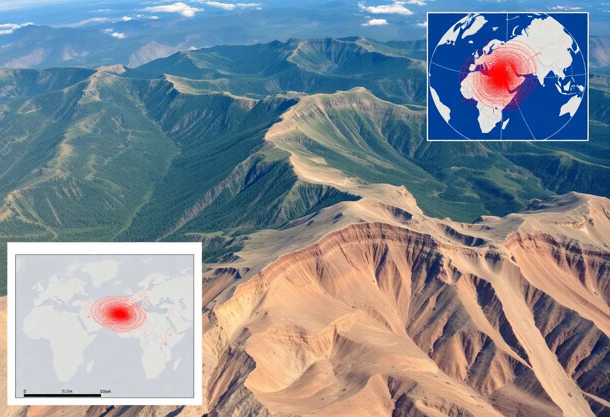 Map showing epicenter of the Tennessee earthquake