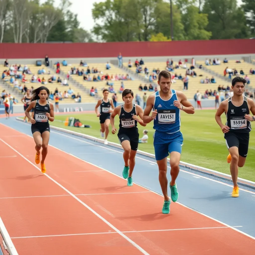 UNC Asheville Track and Field athletes competing at the Catamount Classic