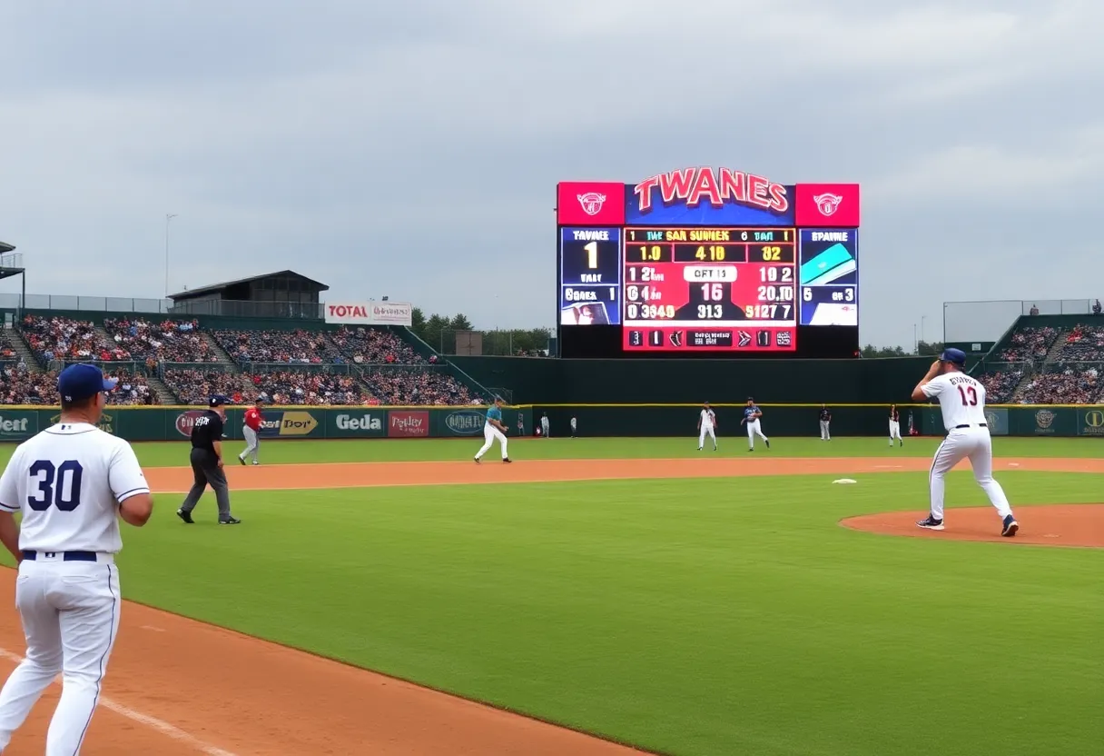 Players celebrating a baseball victory at the field