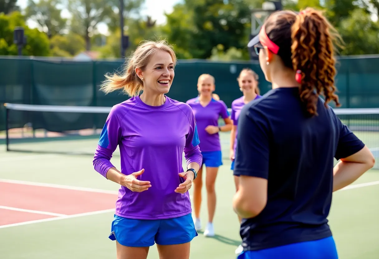 Women's tennis team practice session at UNC Asheville