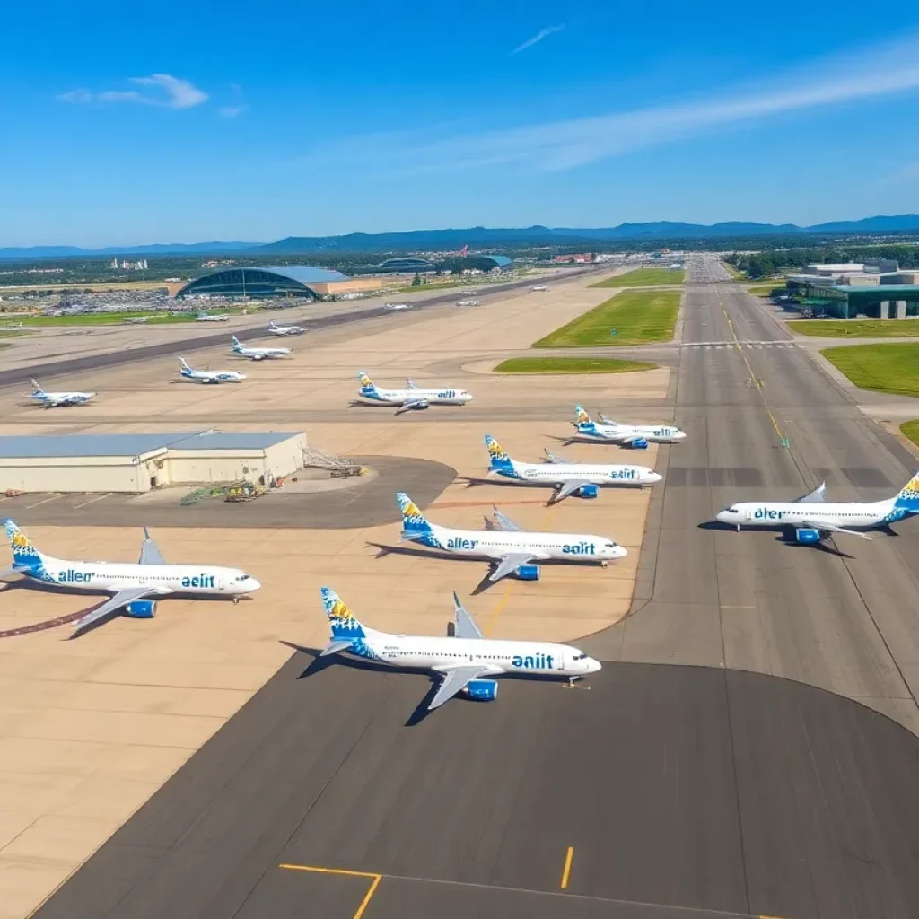 Allegiant Air airplanes at Asheville Regional Airport