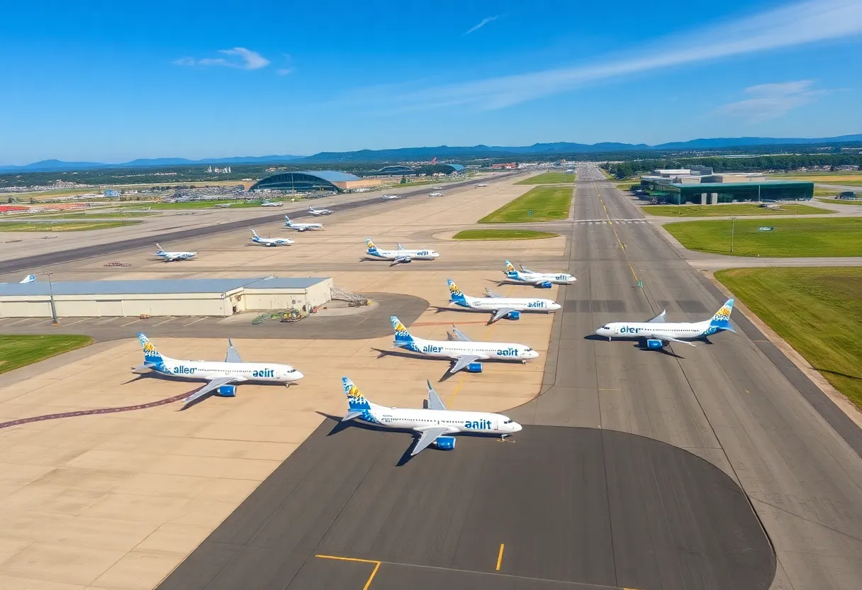 Allegiant Air airplanes at Asheville Regional Airport