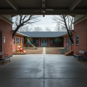 View of Asheville Academy surrounded by trees and nature.