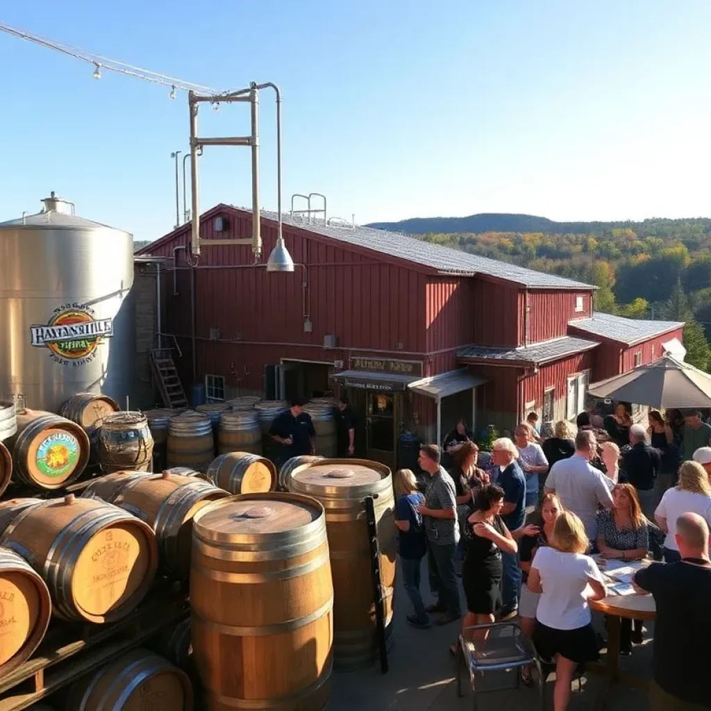 A lively brewery in Asheville showcasing craft beers