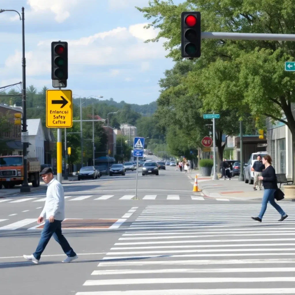 Improved pedestrian crosswalk in Asheville