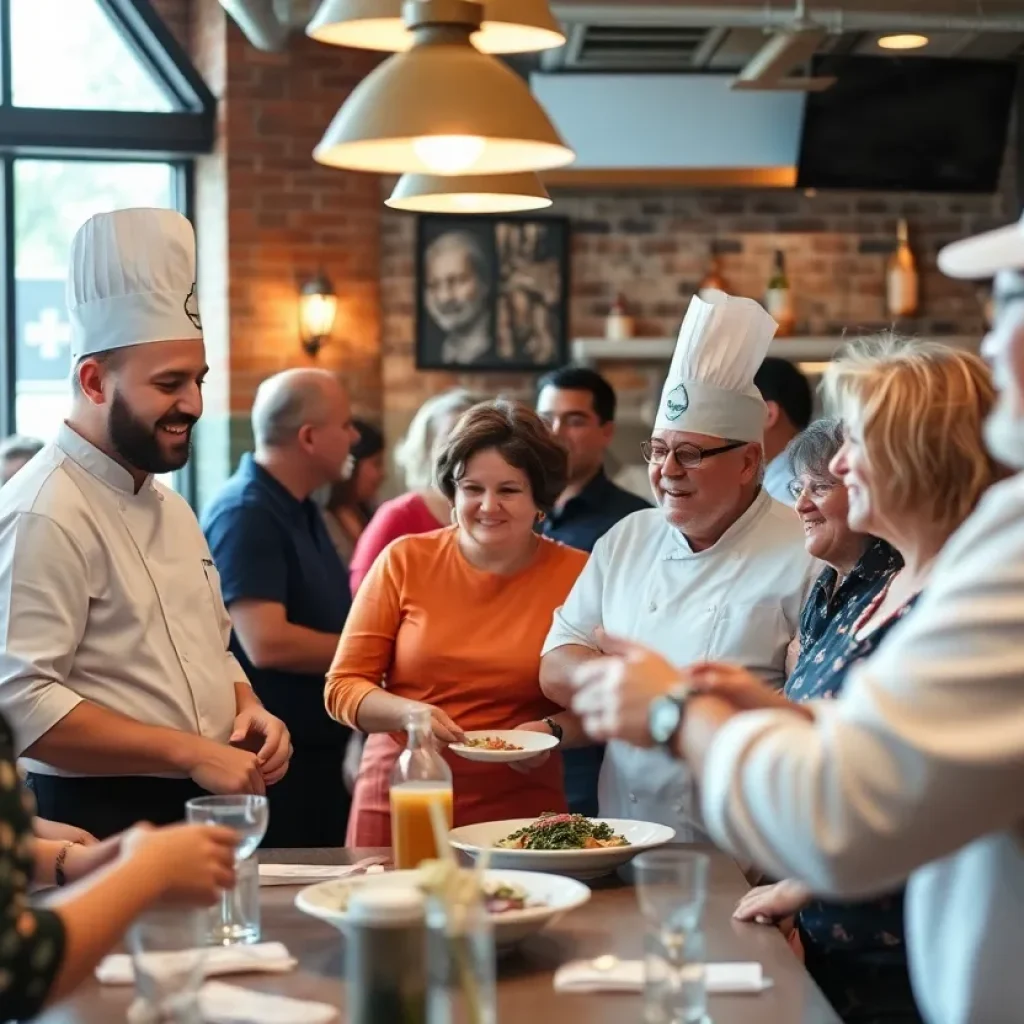 Community members collaborating in Asheville's culinary scene post-Hurricane Helene
