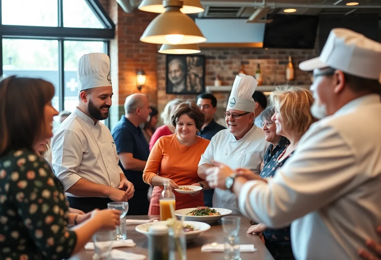 Community members collaborating in Asheville's culinary scene post-Hurricane Helene