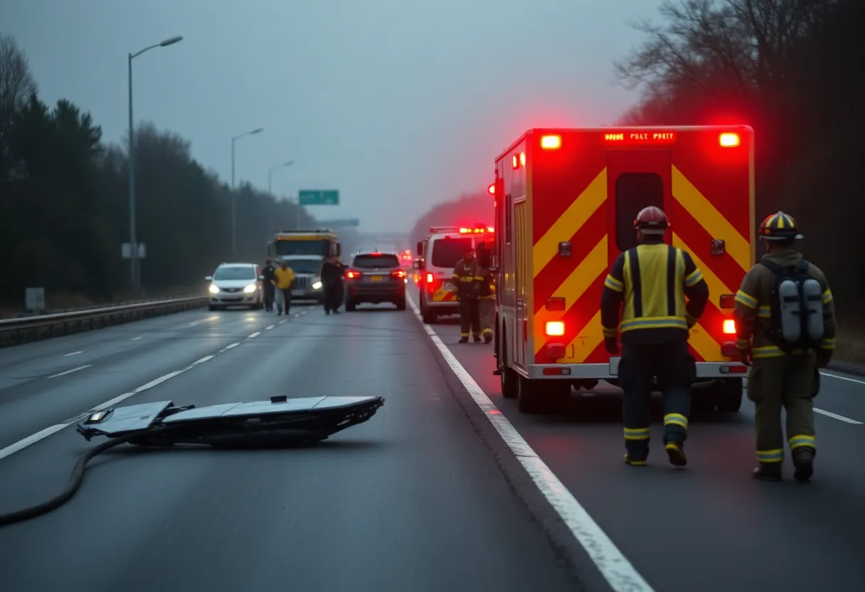 Emergency services responding to a tragic collision in Asheville.