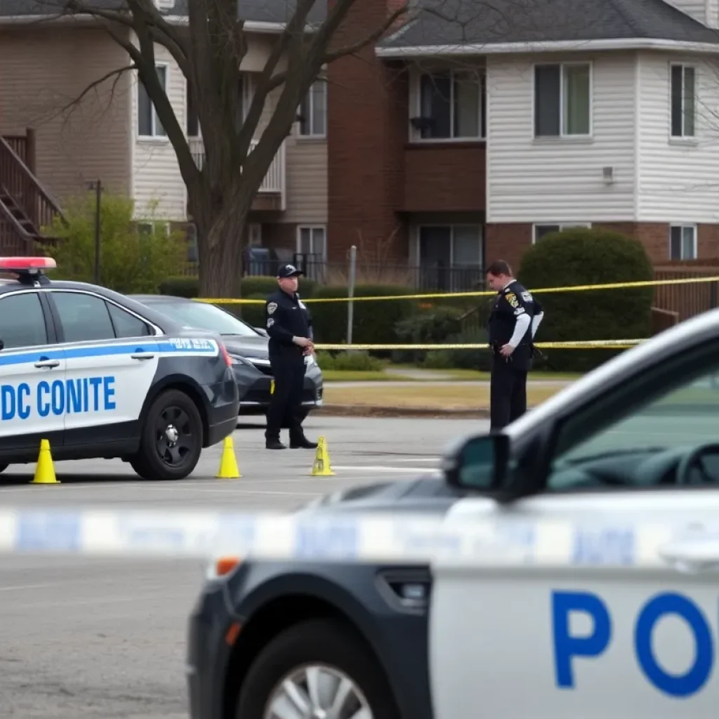 Police cars and investigation scene at Hillcrest Apartments in Asheville
