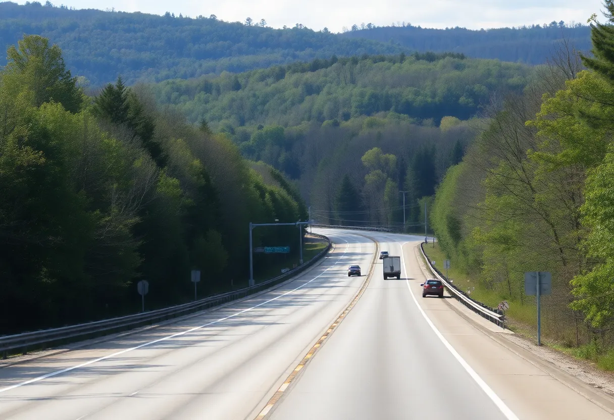 Scenic view of Interstate 240 in Asheville, NC.