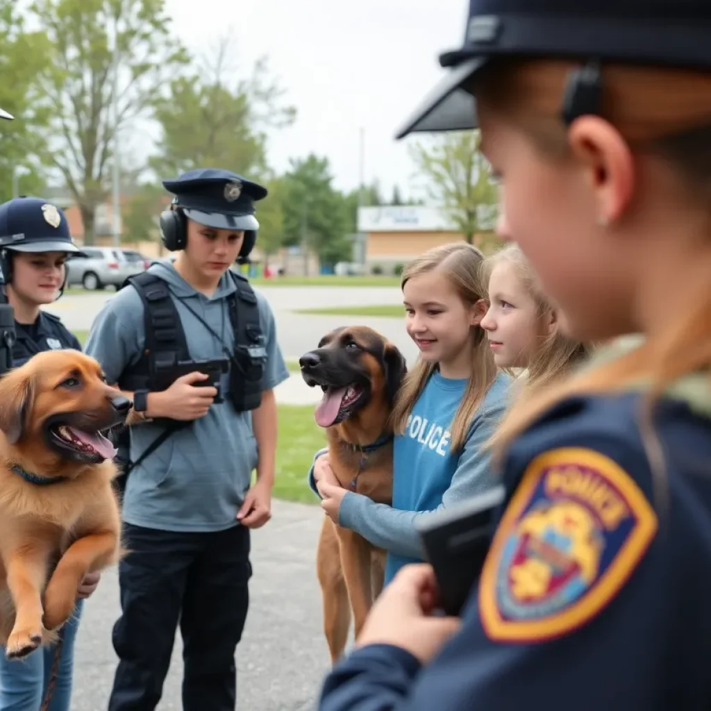 Students engaging in activities at Asheville Junior Police Academy