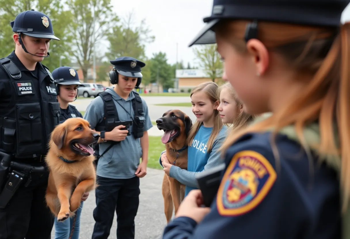 Students engaging in activities at Asheville Junior Police Academy
