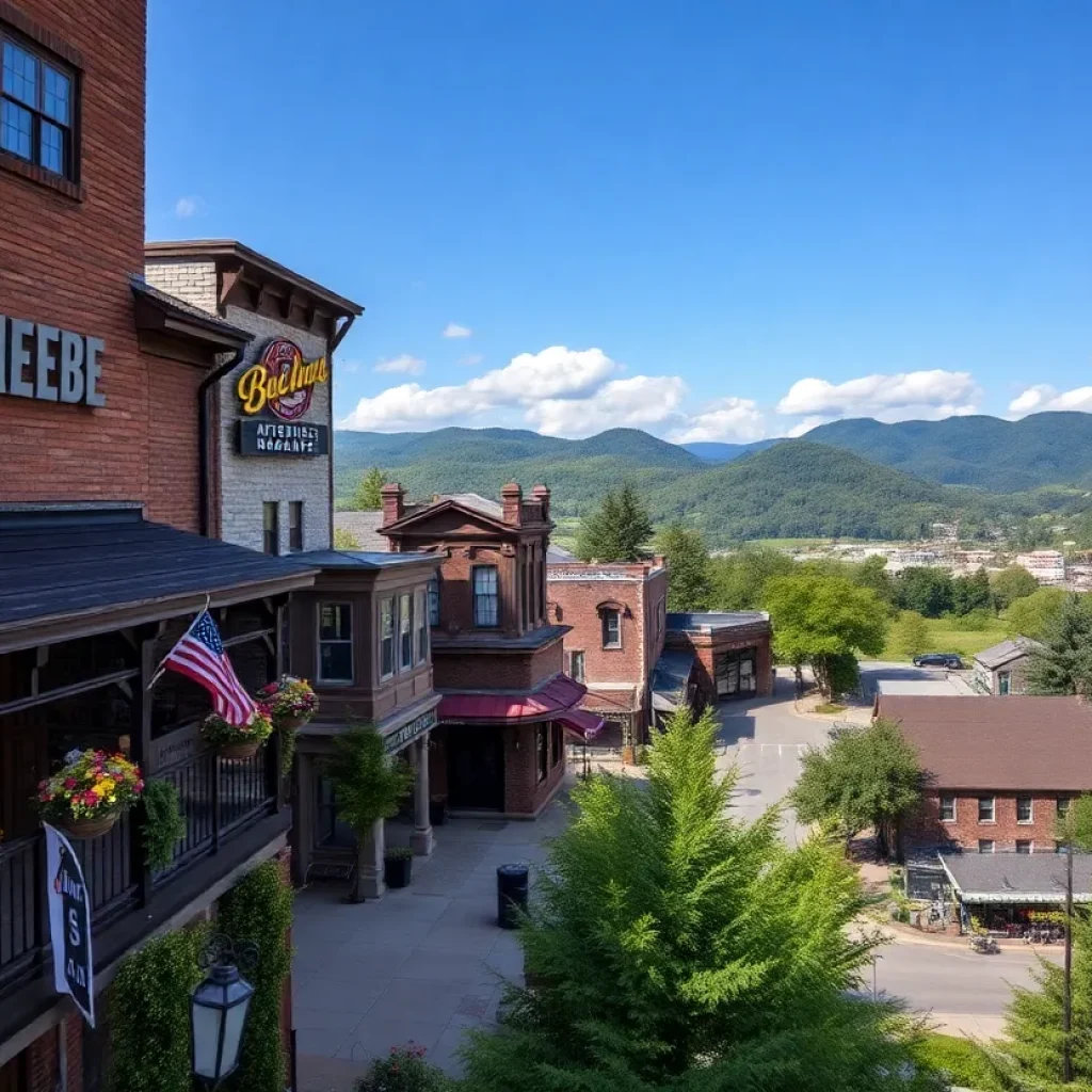 Scenic view of Asheville, North Carolina with vibrant music venues and beautiful landscapes.