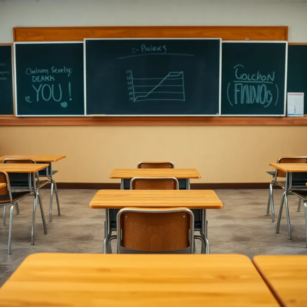 Classroom in Asheville highlighting budget challenges in schools